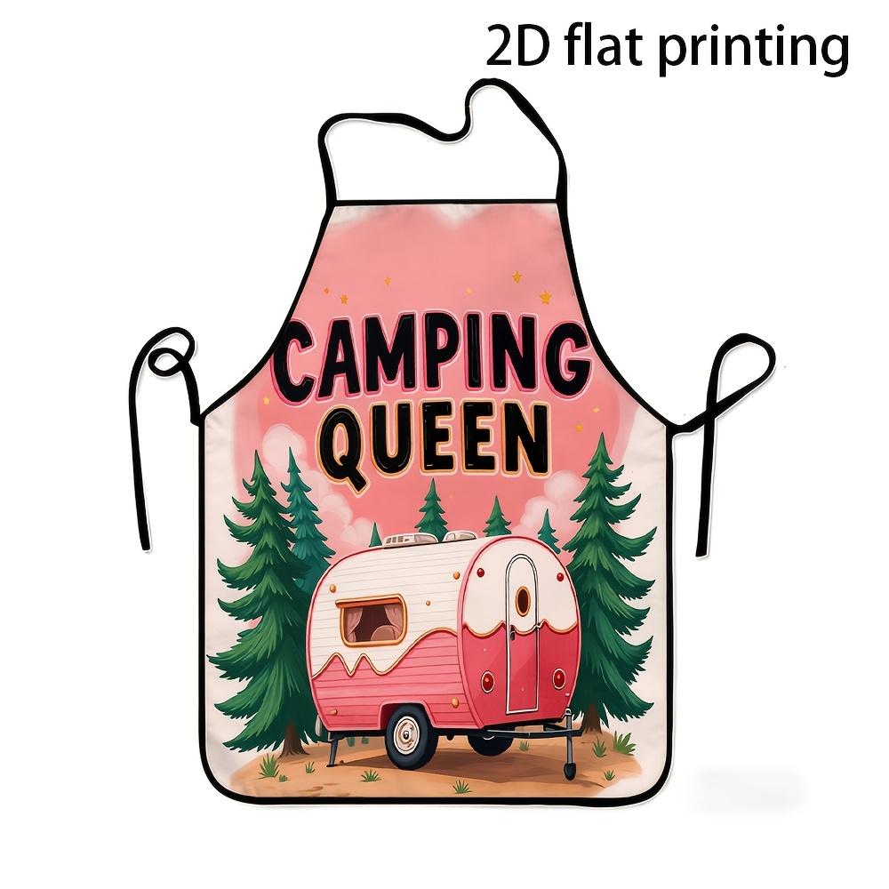 1pc Apron, Pink Camper Forest Pattern, Ideal for Home Baking, Kitchen, Garden Tea Parties, Durable, Comfortable And Fun Unisex Cooking Apron, Suitable