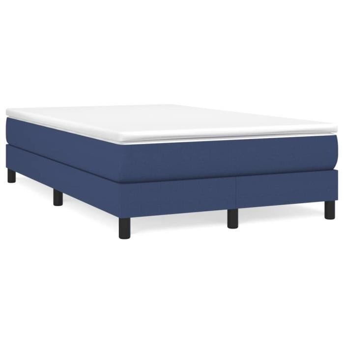 3144067 vidaXL Lit à sommier tapissier avec matelas Bleu 120x200 cm Tissu