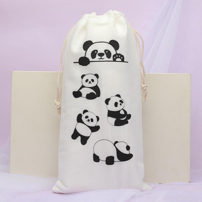 **Dance Shoe Drawstring Velvet Bag with Custom Silk Screen Logo, 13x27**
