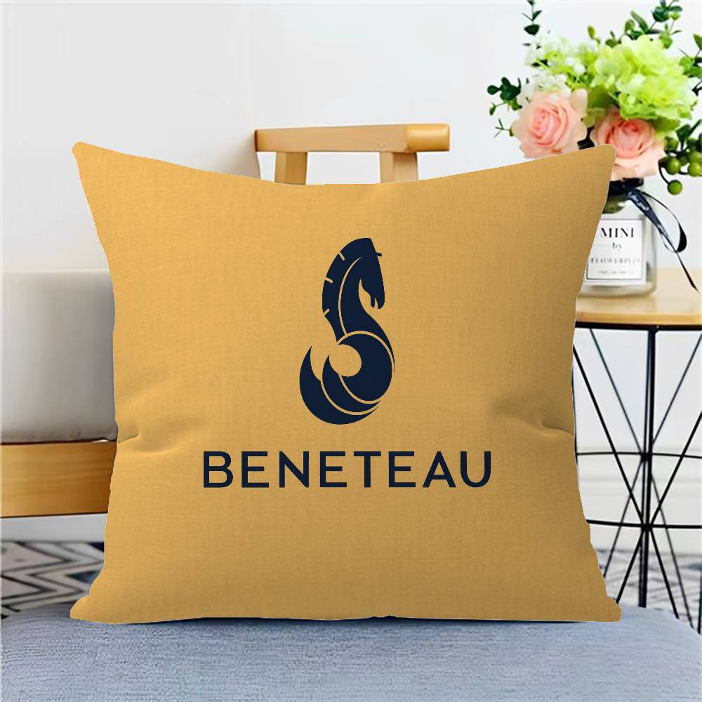 B-Beneteau Logo Personalized Pillow Cover Kids Bedroom Wild Party Decor Pillowcase Kid Birthday Shower Gift