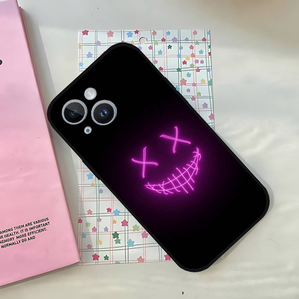 D-Devils-faces-S Phone Case For IPhone 1716 15 14 13 Pro Max 11 12 Mini X Xs XR Black Silicone Cover