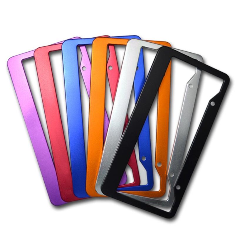 1Pcs Aluminum Alloy Multi-Color American-Style Car License Plate Frame - Uv Coated For Vehicle Modification