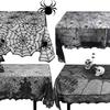 Halloween Lace Table Runner Black Spider Web Tablecloth Fireplace Cover Mantel Halloween Decoration  Home Party Cloth Cover
