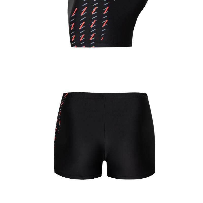 Summer Quick Drying Elastic and Breathable Mid Waist Flat Angle Swim Trunks Three-dimensional Non Stuffy Men's Shorts