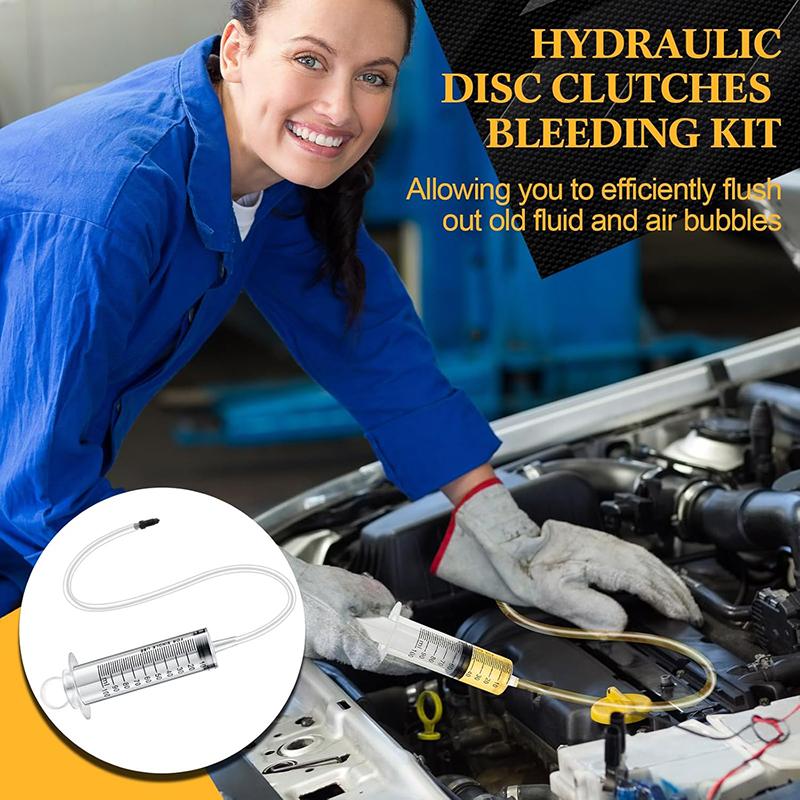 Motorcycle Hydraulic Brake Bleed Kit 100Ml Syringe 50Cm Hose Universal For Motorbikes Scooters