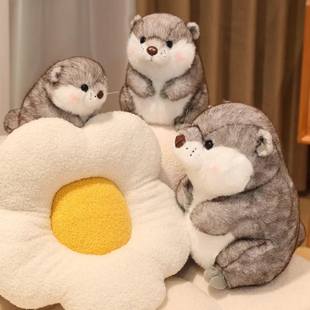 Soft Plush Otter Dolls Chubby Face Animals Stuffed Toys Cute Otter Plush Toys  Birthday Gifts