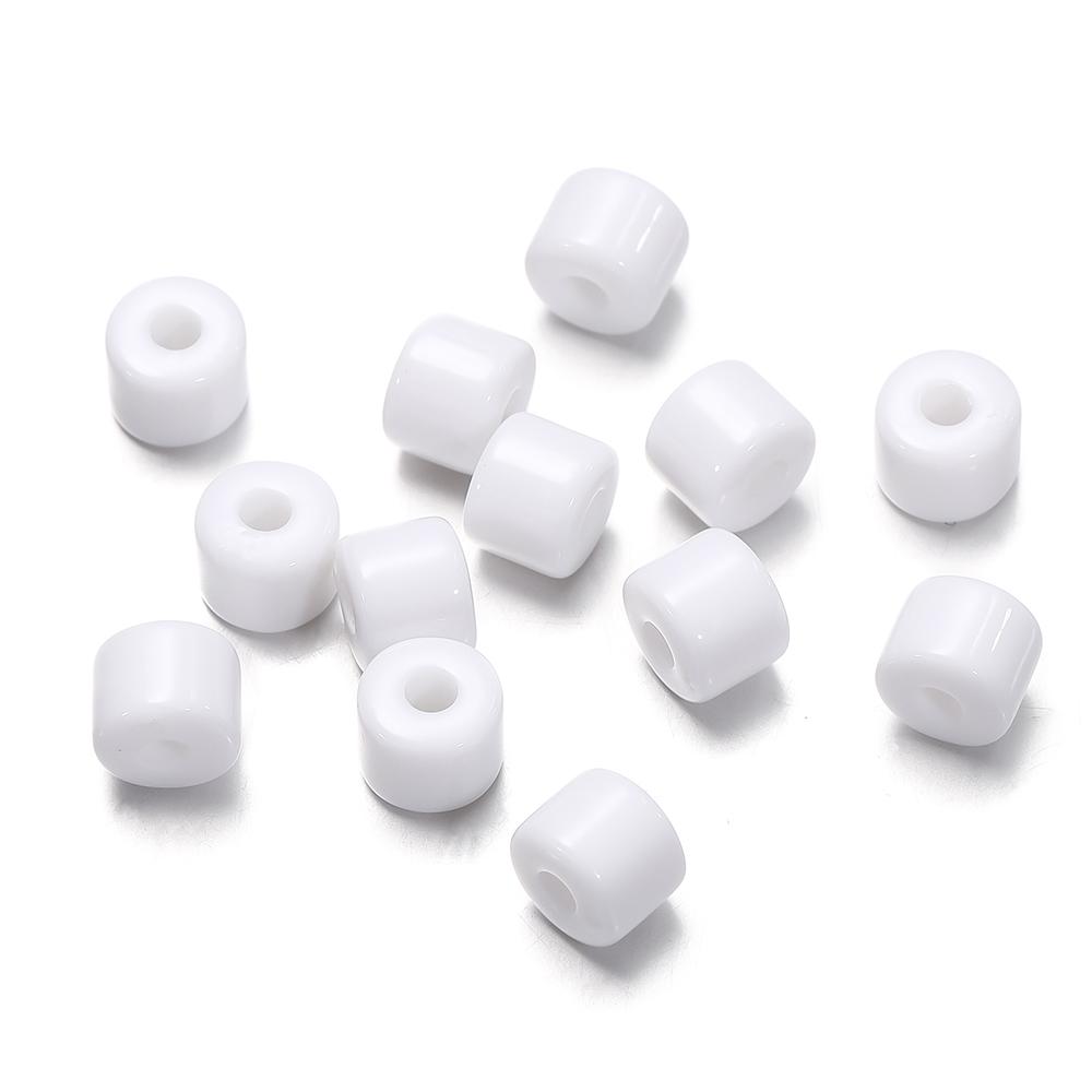 50/100pcs 5x6mm Acrylic Tube Beads Spacer Loose Bead for Necklace Bracelet Earrings Findings DIY Jewelry Making Accessories