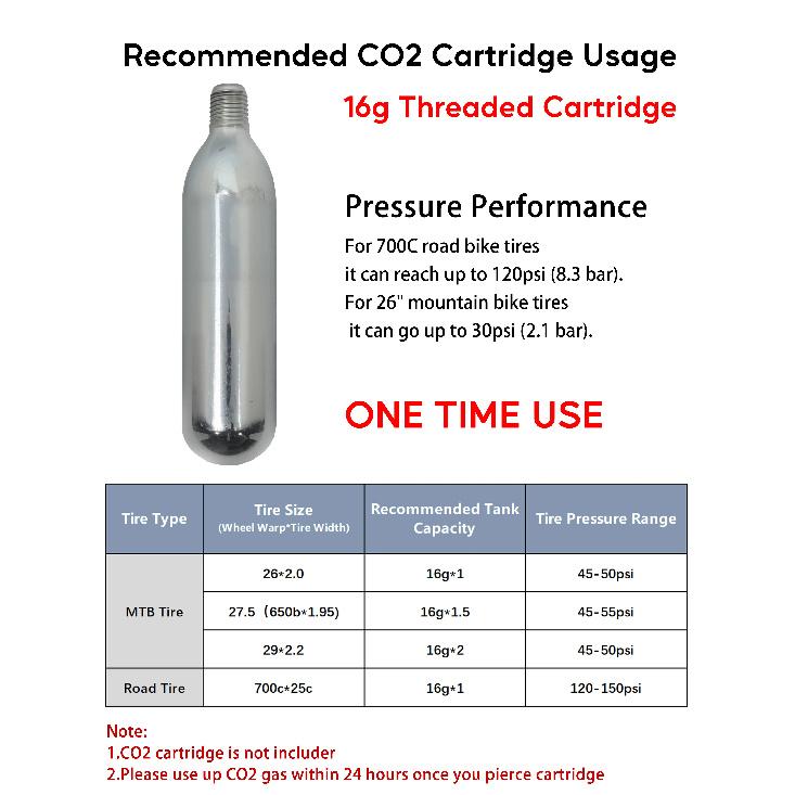 CO2 Inflator with Cartridge Storage Canister Quick Easy Safe for Presta Schrader Bicycle Tire Pump for Road and Mountain Bikes