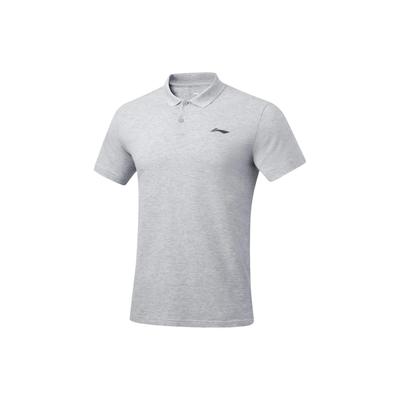 Fitness Series Solid Color Sports Polo Shirt Men Tops Floral-Grey APLT029-9