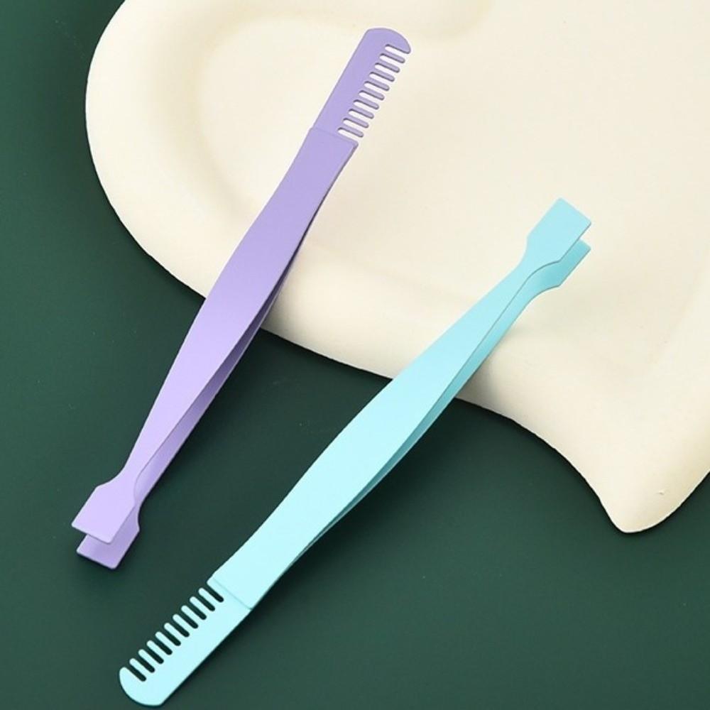 5pcs Flat Mouth Eyelash Extension Tweezers with Comb Lash Tweezers Women