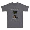 I And My Coffee Are Mounisext Cotton Funny Shhh Tshirt A Cat Black Having Unisex Tee