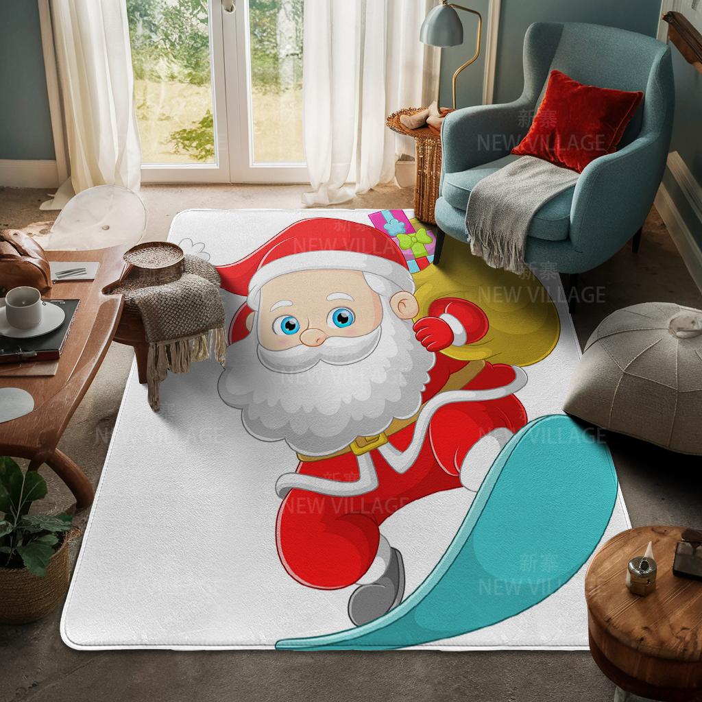 House Entrance Carpet Home Door Mat Living Room Bath Foot Bathroom Non-slip Water Absorption Rugs Bath Merry Christmas Winter