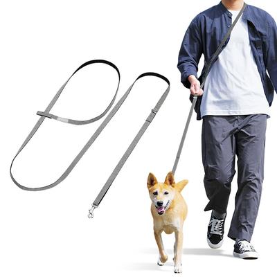 Iris Ohyama Dog Leash Telescopic Length Adjustment Gray RFM-NLC32