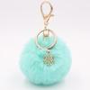 Christmas Snowflake Pom Pom Plush Keychain Charm