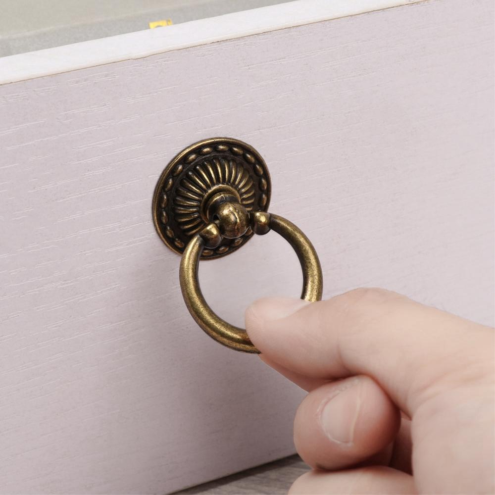 for Wood Case Dresser Knobs Doll House Drawer Pull Cabinet Knobs Ring Handles Furniture Handles