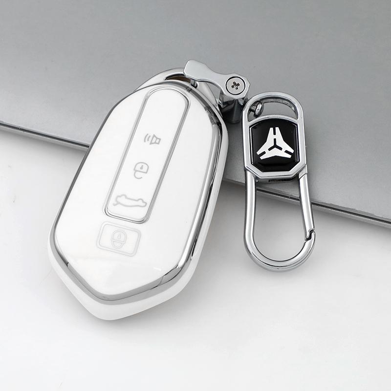 Premium Soft TPU Car Key Case Cover Shell for Ruilan Geely LIVAN 7 8 9 X3 PRO Key Rings Keychain Bag Accessories