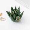 Nordic Ceramic Cactus Aloe Vera Ring Jewelry Earrings Home Study Office Desk Decorations Crafts