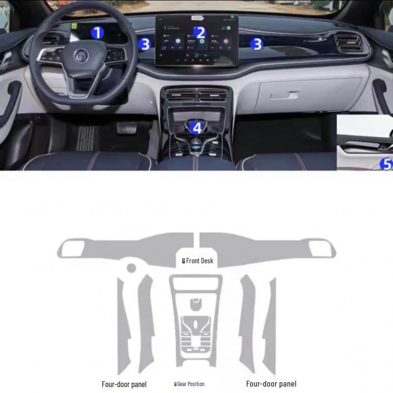 BYD Qin PLUS Interior Protective Film: HD Screen & Gear Shift Protection for Dmi EV Center Console Instrument Navigation.