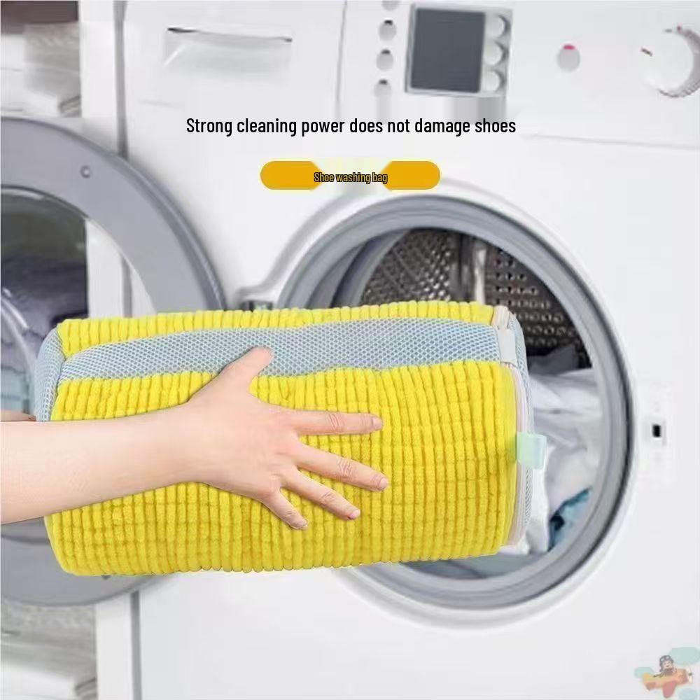 Thickened Reusable Shoe Protection Bag for Washing Machines - Chenille Mesh Cleaning Bag