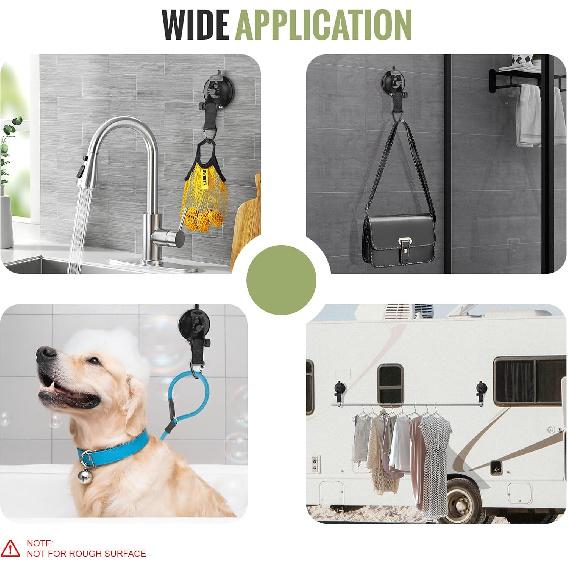 Heavy Duty Suction Cup Security Hooks For Camping(4 Pcs)