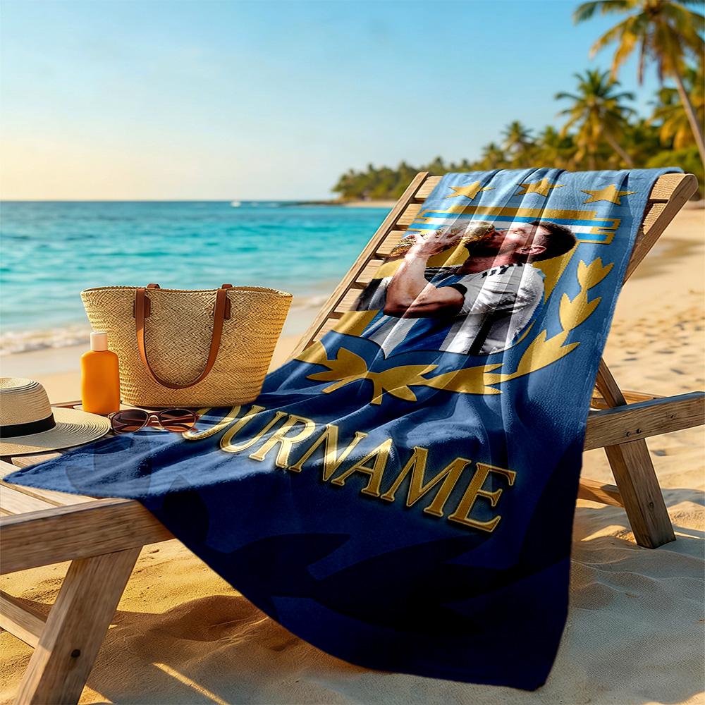 Messi Customize Your Name Beach Towel Super Soft & Absorbent Portable for SwimmingBeachCamping Travel Beach AccessoriesGym