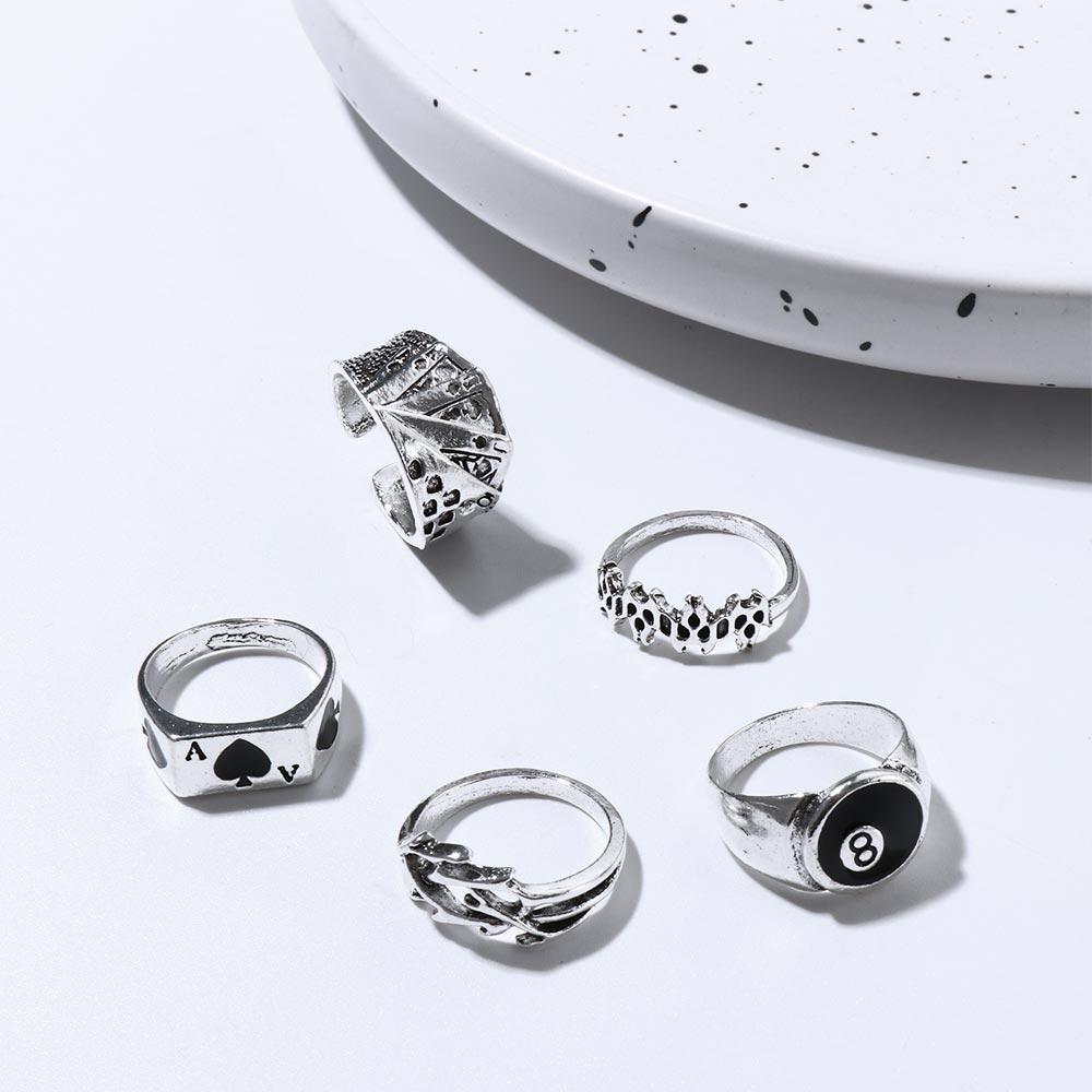Hop Female Zinc Zinc Alloy Butterfly Women Finger Ring Fashion Jewelry Love Heart Ring Set Korean Style Ring
