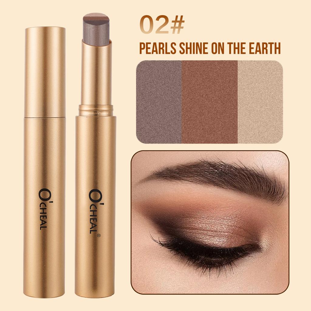 3 Farben Verlauf Lidschattenstift Matt Schimmer Faul Wasserdicht Augen Make-up Stift