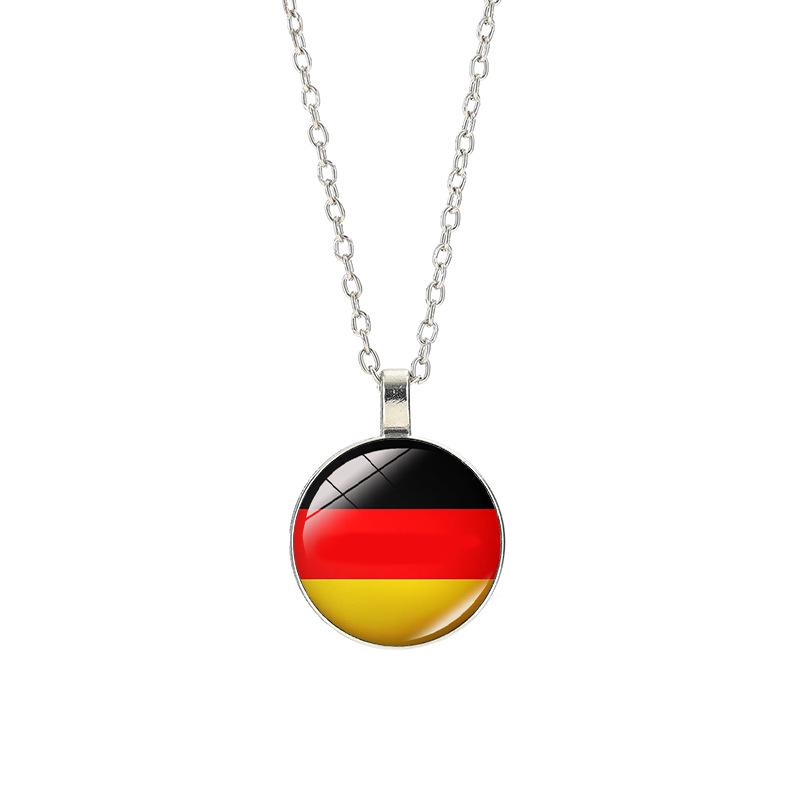 World Cup Top 32 National Flag Necklace - Football Pendant for Men & Women