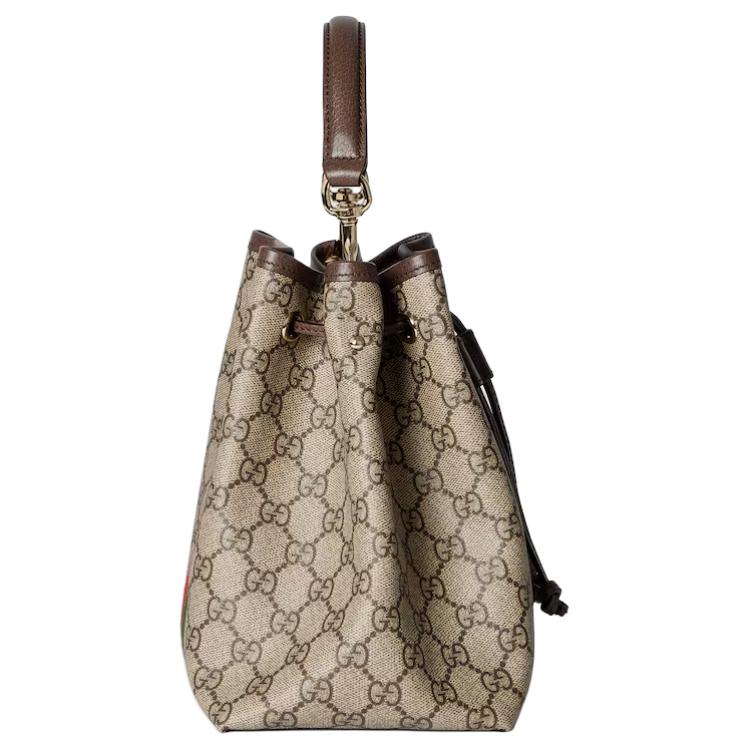 Gucci Ophidia Monogram Coated Canvas Bucket Bag Women handbags Brown 841313-FAE0K-9853
