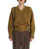 Solid Color Soft Waxy V-neck Sweater Women's Autumn and Winter Long-sleeved Outer Wear Pullover Top Bottoming Knitted Sweater