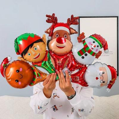 5-20PCS Christmas DIY Decorating Prop Set Handheld Christmas Balloon 3D Bubble Sticker Cute Cartoon Santa Christmas Supplies ZYF