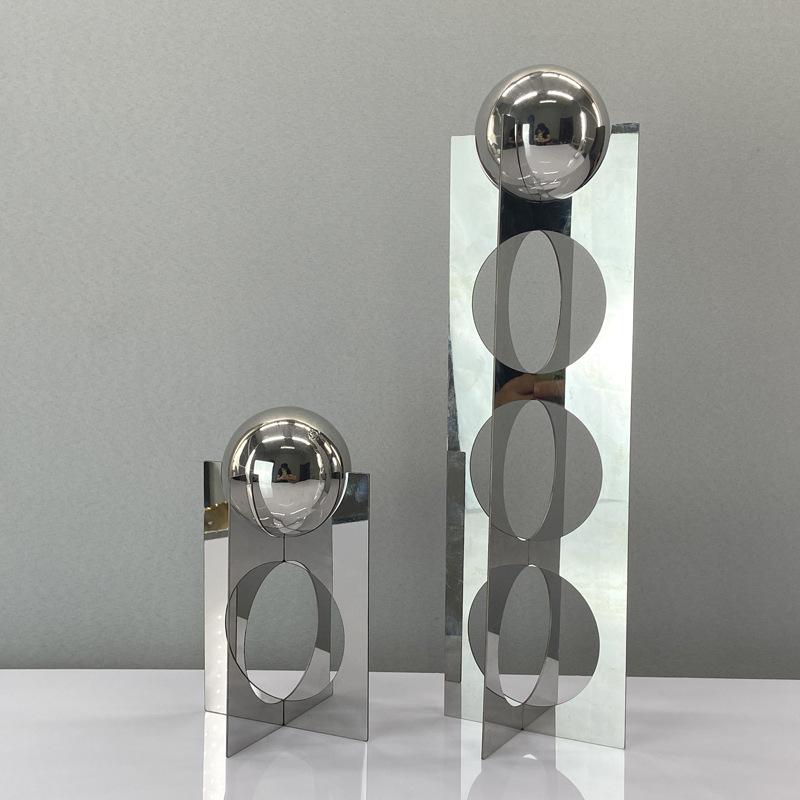 Simple Modern Geometric Three-dimensional Metal Entrance Hall Decoration Concentric Bracket Ball Ornaments Study Room Sample Tabletop Furnishings
