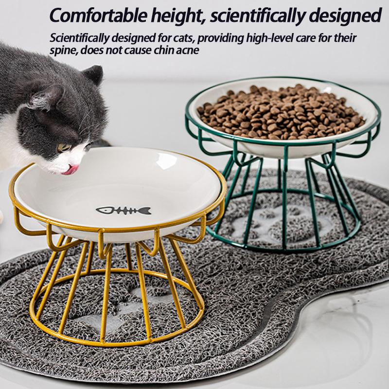 Nordic Style High Foot Pet Bowl Cartoon Neck Protection Anti Overturning Cat Dog Bowl Food Bowl