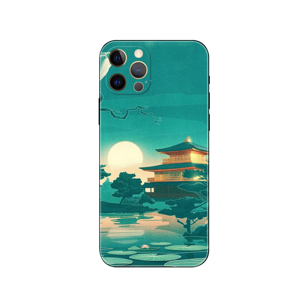 Paradise Japanese aesthetic phone case for iphone 5 2020se 6 6s 7 8 plus x 10 XR XS 11 12 13 mini pro MAX black tpu back cover