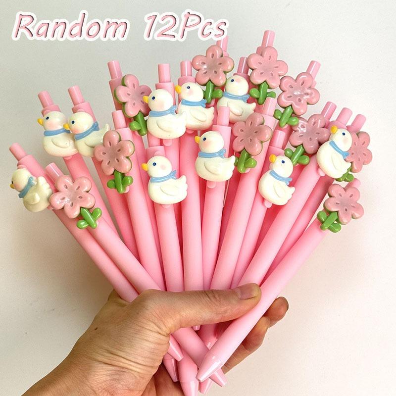 

10pcs Manufacturer Japan and South Korea Creative Cartoon Pen Lovely Black Neutral Pen Set Office Stationery Student Set Pen Random style 10Pcs
