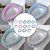 1PC Bathroom Soft Thicker Warmer Stretchable Washable Cloth Toilet Seat Cover Pads Soft And Comfortable Household Goods
