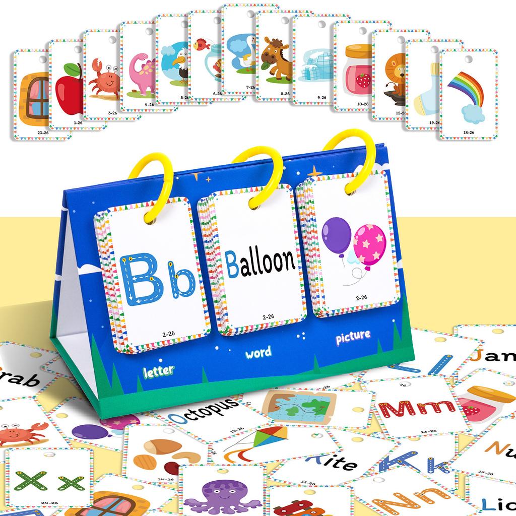 78 Alphabet Desktop Cards, Word Cognition, Early Learning, Graphic Education, Parent-Child Interaction, Three-Dimensional Cards