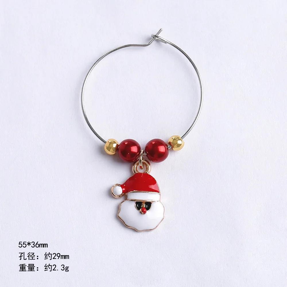 

Christmas Glass Cup Identifier Santa Claus Hat Wine Glass Decor Ornaments Christmas Decorations Navidad Noel New Year 2026