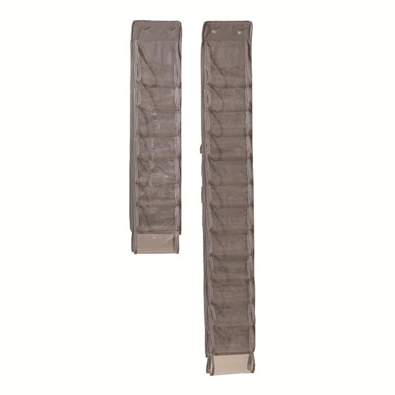 Multi-Compartment Hanging Organizer Dorm Bathroom Closet Waterproof Nonwoven Storage Bag With 16/24 Grids Gray Or Black
