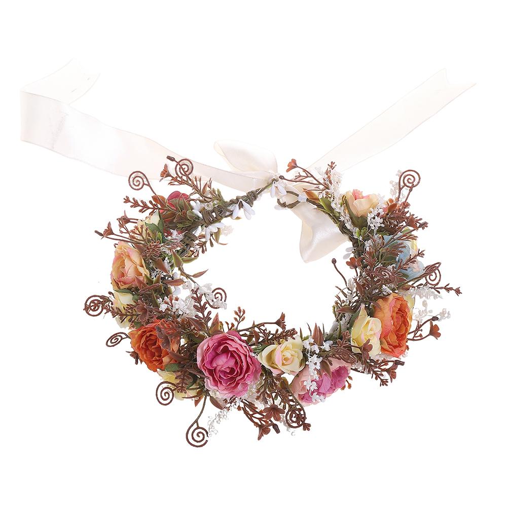 

1 шт. Искусственные цветы Гирлянда Повязка на голову Венок из искусственных цветов Корона для Свадьбы Украшение Невесты Праздничные принадлежности Орнамент Аксессуар 1Pcs