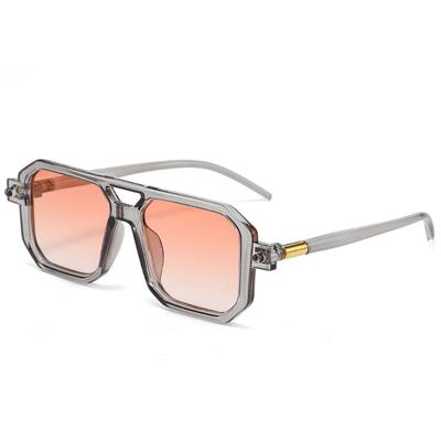 Women Men Square Sun Glasses Retro Polygon Sunglasses Female Black Vintage Fashion Ladies  Double Beam Eyeglasses