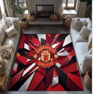 Manchester United spausdintas flanelinis kilimas neslystantis minkštas poliesterio grindų kilimas patalpų dekoravimo kilimėlis miegamojo svetainės sofai
