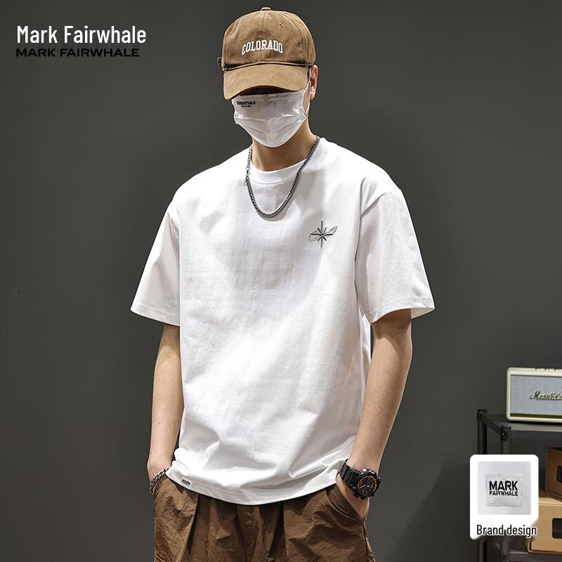 Mark Fairwhale Men s Letter Embroidery Ice Silk Short Sleeve T-Shirt 3XL