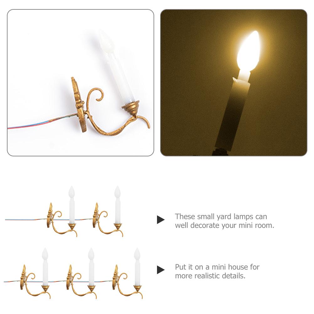 5pcs Mini House Wall Lamps Mini Landscape Lights Sand Table Layout Wall Lamp Decors
