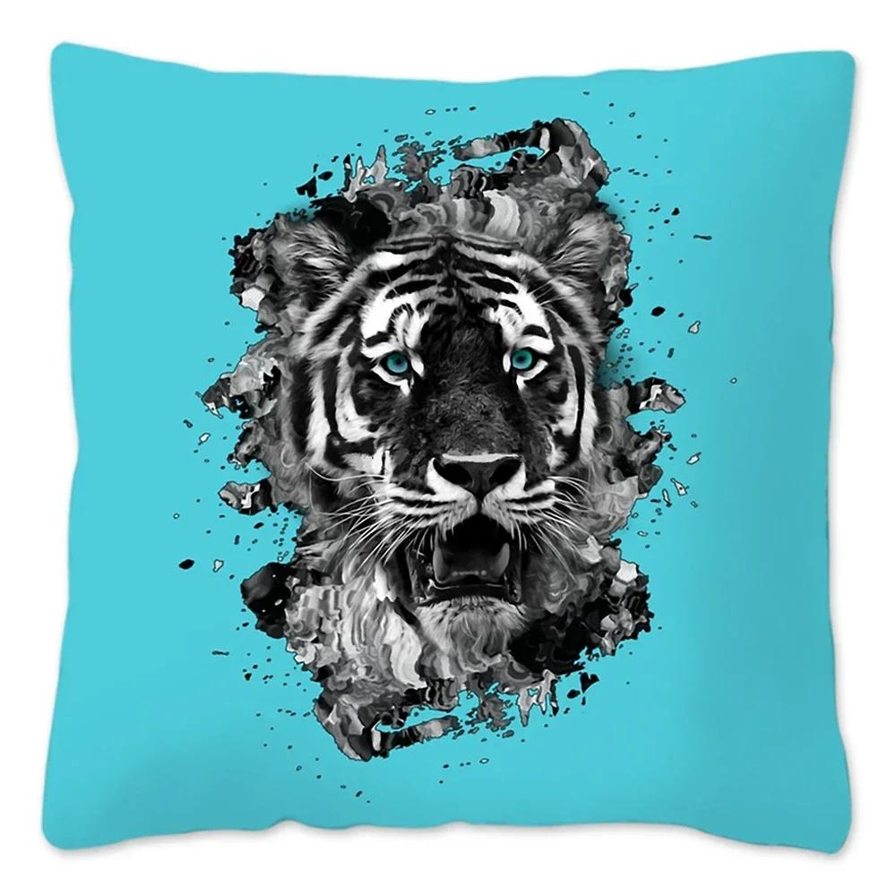 Tiger Head Printed Cushion Cover X Pillows Decorative  Animals Tiger Pillow Cover Home Decor Pillowcase For Couch