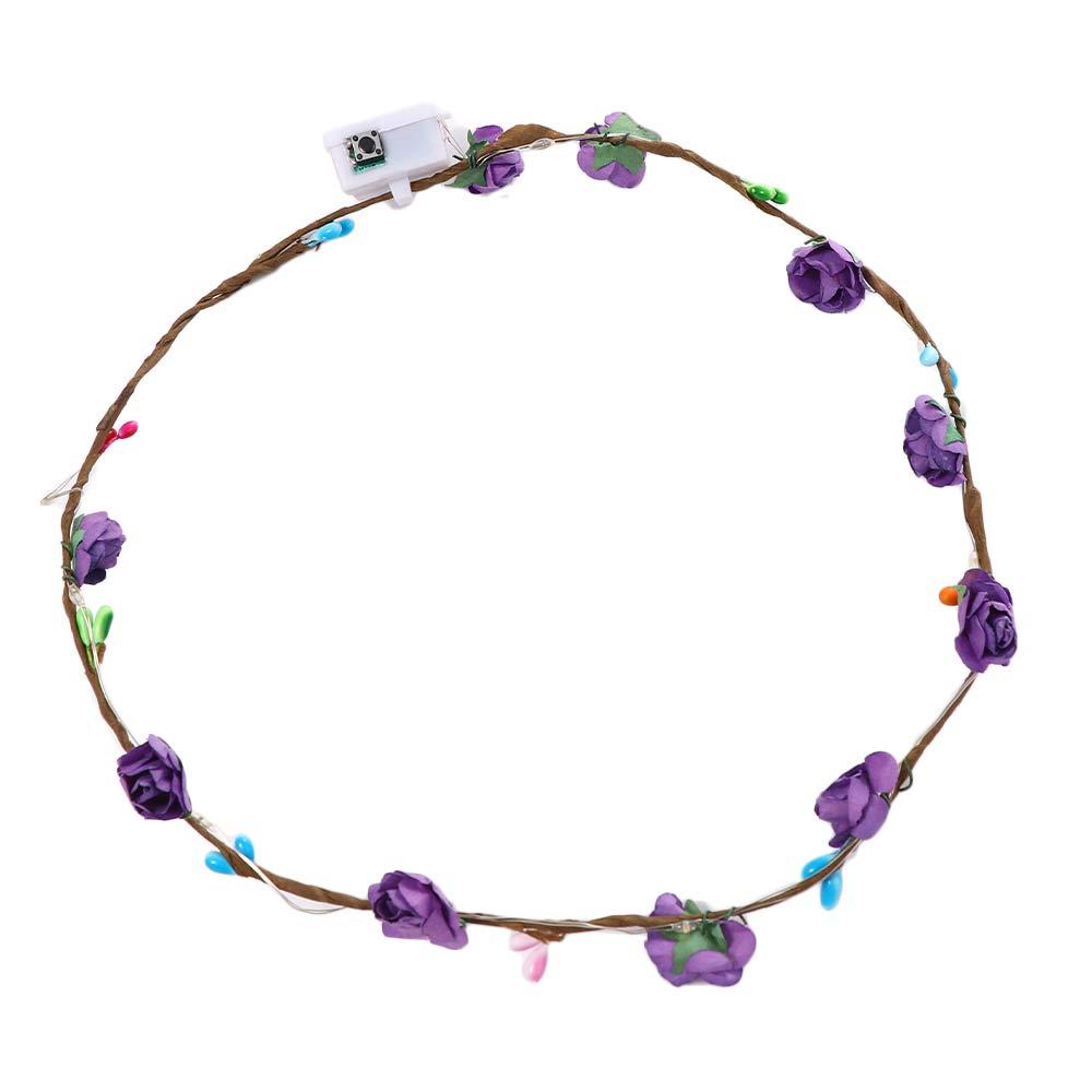 LED Light Simulation Flower Hairband Wreath Headband Flower Crowns Beach Headband Glowing Wreath
