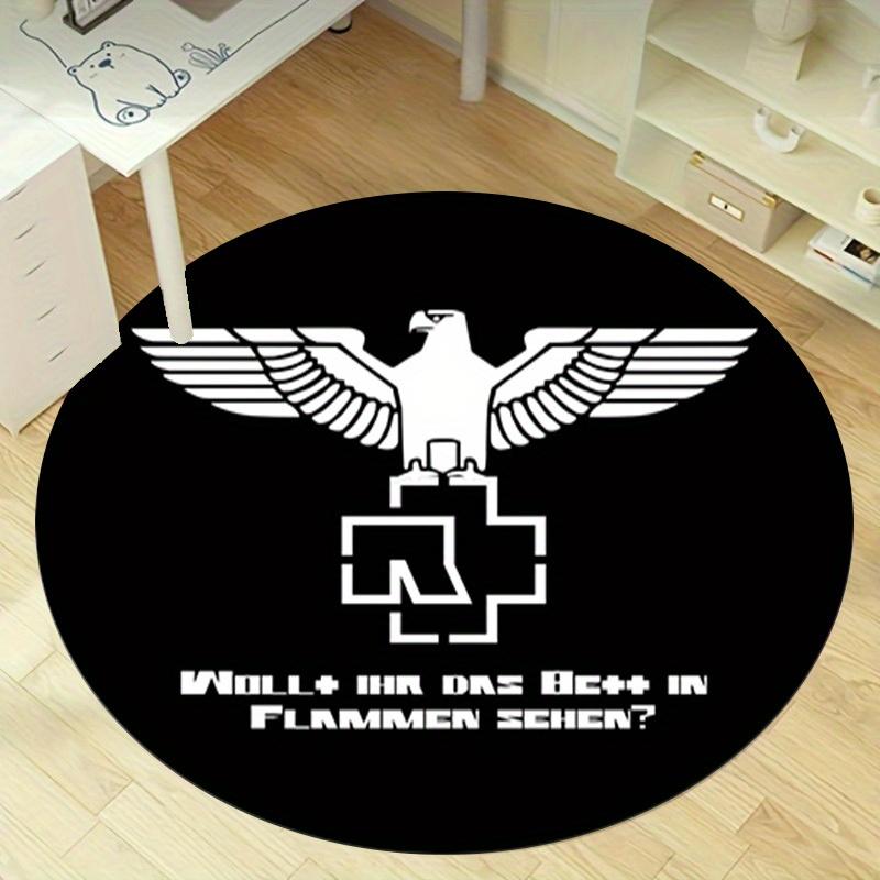 

1 шт. Круглый ковер Rammstein с орлом - Мягкий, Нескользящий - Идеально подходит для гостиной, спальни, офиса, домаRC2822 80cm by 80cm