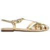 Zara Pu Retro Comfortable Metallic Layer Effect Strap Back Roman Sandals 1.5Cm Women Sandals Gold 2557510091