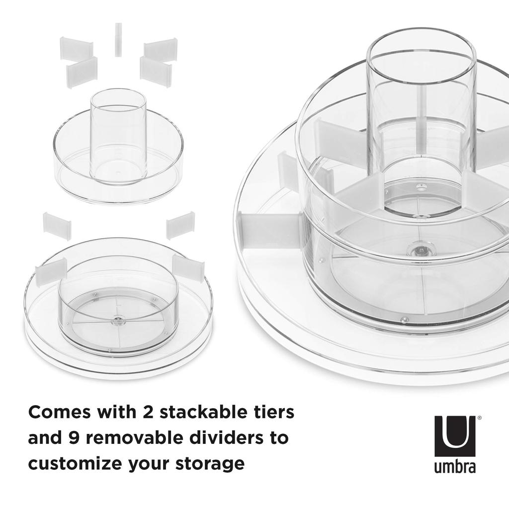 Umbra Cascada Kosmetický pro a 25cm Š x 25cm H x 17cm Průhledný organizér, Akryl, Otočný, Kosmetika, Šperky, Líčení, V, (Kód produktu 21016325165)