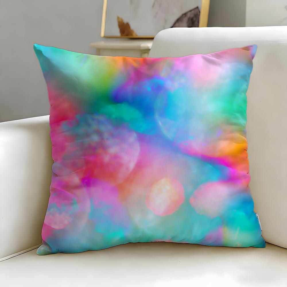 Tie-Dye Cushion Cover Soft & Easy-Wash Pillow Case – Versatile For Couch, Bed, Travel And Office